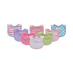 Luvable Friends Drooler Bibs, 8-Pack, One Size