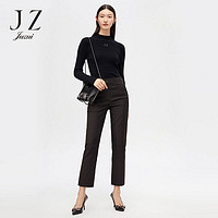Juzui 玖姿 JUZUI/玖姿2020商场同款纯色口袋直筒女休闲裤 素黑 2XL