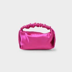 Scrunchie Mini Bag in Pink Satin