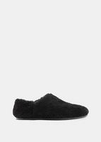 Maison Margiela Black Tabi Faux Shearling Babouche Loafers