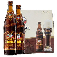 爱尔丁格 ERDINGER德国进口啤酒艾丁格爱尔丁格小麦黑啤精酿啤酒 500ml*12瓶保质期到22年2月份