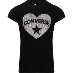 converse匡威logoheartprinttshirtinblack