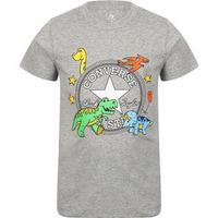 CONVERSE 匡威 Dinos print logo t shirt in grey