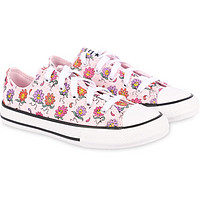 CONVERSE 匡威 Floral print logo sneakers in pink and white