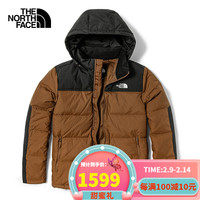 TheNorthFace北面羽绒服男官方旗舰2021秋冬新款连帽上衣运动户外防风保暖舒适外套4U82 4U820M2/棕色 S