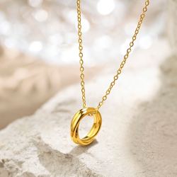 周大生项链_chow tai seng 周大生 初见 黄金足金莫比乌斯圆环极光金