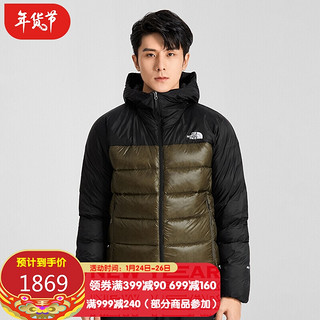 TheNorthFace北面羽绒服男2021冬款户外保暖800蓬鹅绒连帽羽绒外套 4N9X/BQW 绿色 XXL