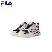 FILA KIDS斐乐童鞋儿童跑鞋2022年春季新款小童多彩运动鞋男女童 黑色/少女粉-BP 31码/内长19.5cm