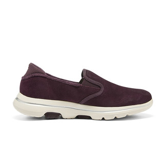 SKECHERS 斯凯奇 女鞋加厚妈妈鞋GOWALK健步鞋冬季加绒缓震休闲鞋896045 BURG/酒红色 38