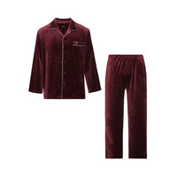 AIMER MEN 爱慕先生 男士海岛绒家居服套装 NS43C951 酒红色 185