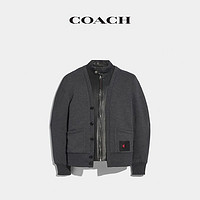 COACH 蔻驰 X Champion联名系列 男士皮革夹克 黑色 175/94A