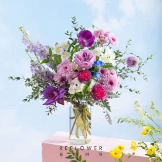 Reflower 花点时间春日定制破茧成蝶混合花束 杜乐丽烫金花瓶 报价价格评测怎么样 什么值得买