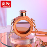 富光 2022新品香水杯小圆饼时尚tritan水杯塑料随手杯吸管简约杯子 棕色 350ml