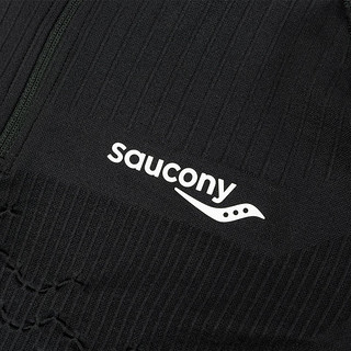 Saucony索康尼2022春夏 男子健身跑步训练弹力贴身吸汗透气紧身衣 黑 XL 黑 M