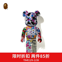 BAPE 联名猿人头迷彩图案周年BE@RBRICK 1000%熊仔手办公仔182915H