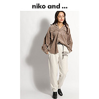 niko and ... niko and…休闲裤女秋季扣式腰带加厚运动风直筒裤 851865
