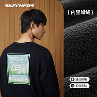 SKECHERS 斯凯奇 Skechers斯凯奇卫衣情侣卫衣秋男女同款加绒保暖休闲套头针织卫衣