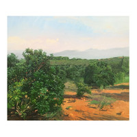 墨斗鱼 刘涛布面油画原作印象风景 客厅装饰画现代简约北欧风格沙发背景墙床头餐厅墙面挂画艺术品 梅林