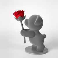 JoyFlower永生玫瑰花小熊礼盒干花情人节礼物生日纪念日礼品送女生朋友闺蜜表白 献花熊·送你一朵小花花 献花熊·送你一朵小花花
