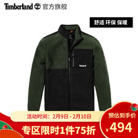 Timberland添柏岚官方男装外套新款休闲保暖抓绒衫|A24A5CD5 A24A5W74/绿色黑色 XL