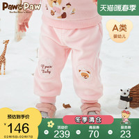 PawinPaw卡通小熊童装21年秋冬男女宝宝卡通大PP裤灯芯绒加绒贴布