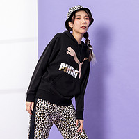 PUMA 彪马 女款经典烫金LOGO连帽卫衣 CLASSICS M 黑色