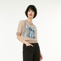 ONLY2021秋季新款迪士尼史迪奇联名轻薄短袖针织衫女|121124038 XS 褐色