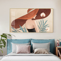 美女卧室床头清新装饰画现代简约客厅背景墙挂画人物房间主卧壁画