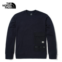 北面 TheNorthFace北面卫衣男22春款户外舒适圆领套头上衣 5JWL/3X4 卡其色 M 蓝色 L