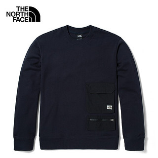 TheNorthFace北面卫衣男22春款户外舒适圆领套头上衣 5JWL/3X4 卡其色 M 蓝色 XXL