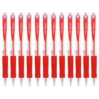 uni 三菱铅笔 SN-100 按动式圆珠笔 红色 0.5mm 12支装
