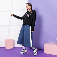 PUMA 彪马 透气清爽 女款舒适经典百搭休闲长裙子 蓝色 XL