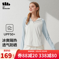 蕉下 Beneunder防晒衣女夏季薄款长袖防紫外线冰丝防晒服女士外套短款连帽开衫上衣 胡笛蔚宇系列 云碳黑 M 蓝烟灰 S