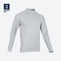 DECATHLON 迪卡侬 保暖内衣男速干户外运动秋衣加绒WEDZE1 男士深蓝色上衣 S 男士浅灰色上衣 XXL