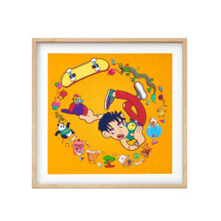 Dprints迪品装饰画现代简约童心创意版画客厅卧室餐厅玄关背景画限量单幅艺术版画 滑板少年 浅木色木框6 6 Mm 报价价格评测怎么样 什么值得买