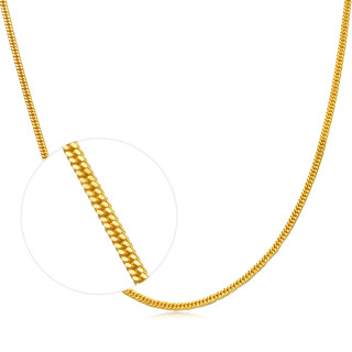 周生生黄金足金牛仔项链素链黄金项链45厘米421克如图