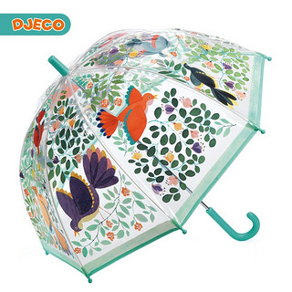 DJECO 雨伞儿童彩虹伞小学生亲子变色长柄透明 雨伞-花鸟