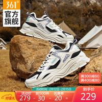龚俊同款岩峿丨361°男女同款运动鞋2021年秋冬季新款复古文化休闲鞋情侣款跑步鞋 西米色/乌黑色 42 羽毛白/乌黑色 35