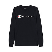 Champion 男士圆领长袖T恤 GT78H-721636 黑色 S