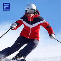 FILA 斐乐 ATHLETICS斐乐官方女士滑雪服冬季专业运动连帽长袖外套 RD红-RD 160/80A/S