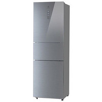 伊莱克斯 253升 风冷 三门变频冰箱 等离子除菌 一级能效玻璃面板 电冰箱EME2530GGA钛银