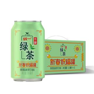Uni-President 统一 绿茶 茶类饮料 茉莉味 310ml*6罐 新春祝福罐