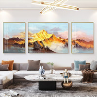 轻奢大气背有靠山客厅装饰画好寓意壁画简约山水画沙发背景墙挂画