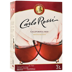 Carlo Rossi 加州乐事 美国进口袋装柔顺半干热红葡萄酒3L×1盒聚会派对畅饮