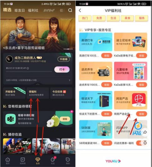 优酷会员免费领网易严选会员月卡