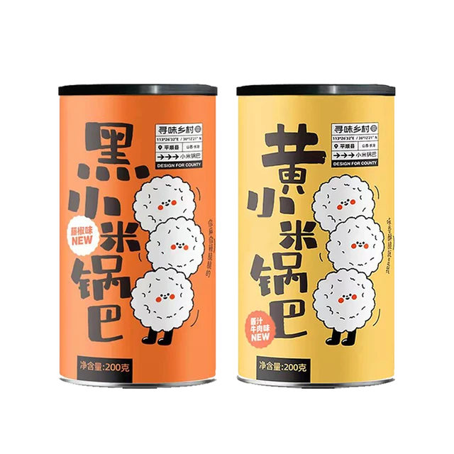 长治神谷 黄小米锅巴组合装 2口味 200g*2罐（藤椒味+牛肉味）