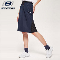 Skechers斯凯奇春秋女子运动梭织运动半身裙SMAWF18D504 深蓝色 XS