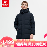 JUNYU 君羽 户外羽绒服男中长款加厚800蓬白鹅绒运动休闲保暖鹅绒服F52157 岩黑 L
