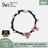 shes梵高鸢尾花系列手工滴油渐变花朵发圈百搭发绳扎马尾皮筋