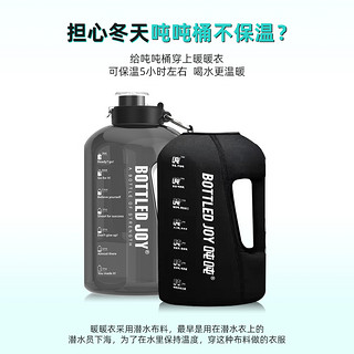 bottledjoy大容量运动健身水壶吨吨桶顿顿桶水瓶大肚太空水杯 保温杯（1L）哑光黑 629986481590